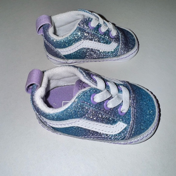Vans Old Skool sneakers / baby / purple and blue sparkles / size 1 / EUC - Picture 2 of 5